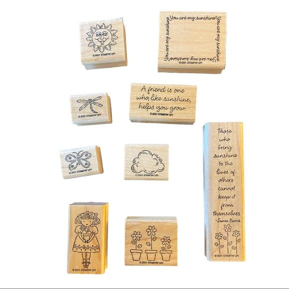 Stampin' Up! You Are My Sunshine 9 Stamp Set Butterfly Girl Flowers Cloud - Picture 1 of 2